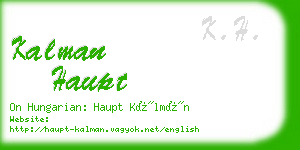 kalman haupt business card